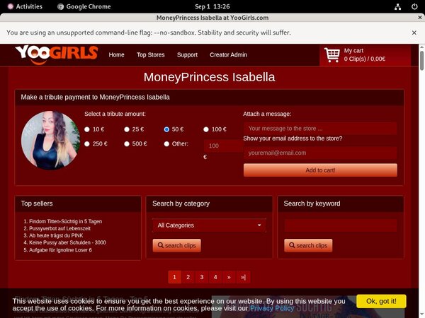MoneyprincessIsabell New Accounts