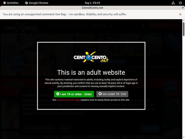 Password Centoxcento.net