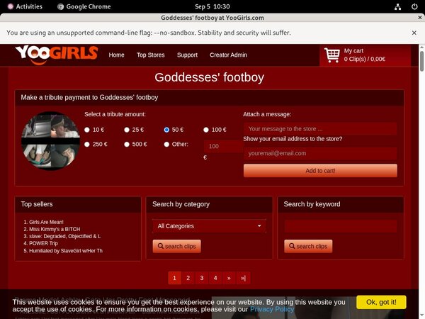 Yoogirls.com Order Page